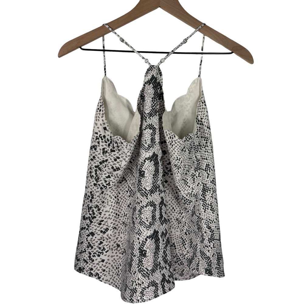 J.Crew Snakeskin Print Scalloped Camisole Top Grey Black Animal Print Size 2 - Picture 5 of 6